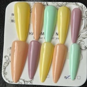 Colorful pastel stiletto nails